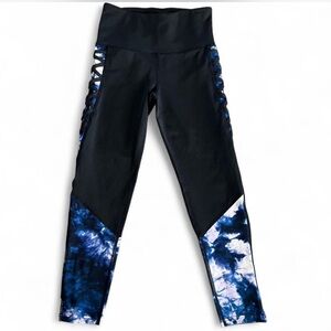 Women’s BSP Size Small Black and Blue Tie-Dye Leggings